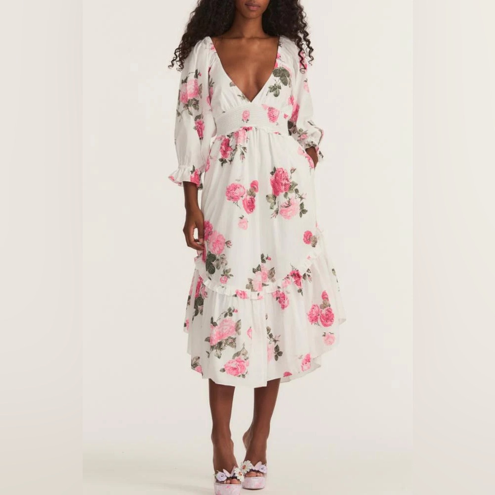 NWT LOVESHACKFANCY Firefly Dress in Paradise Pink